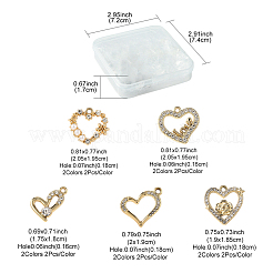 20 pièces 10 styles pendentifs en alliage strass&nbsp;FIND-FS0004-01