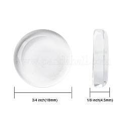 Cabujones de vidrio transparente redondo plano de doble cara de 18mm para hacer joyas artesanales fotográficas&nbsp;X-GGLA-S601-1