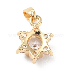 Ciondoli in ottone con placcatura a cremagliera con micro pavé di zirconi chiari&nbsp;ZIRC-F128-01G
