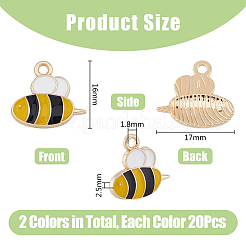 40pcs 2 couleurs pendentifs en alliage plaqué or clair&nbsp;ENAM-DC0014-97