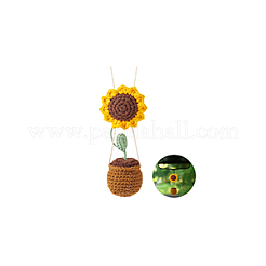 Gehäkeltes Sonnenblumen-Hängeornament&nbsp;AJEW-WH0475-35