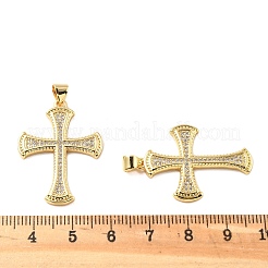 Pendentifs avec zircon cubiques à micro-pavés en laiton&nbsp;KK-R229-10G-C