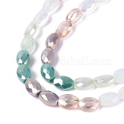 Stränge aus galvanisierter Jade-Imitation und undurchsichtigen sowie transparenten Glasperlen&nbsp;EGLA-Q135-4x6MM-01D