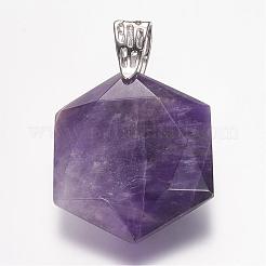Ametista naturale pendenti della pietra preziosa&nbsp;G-E338-09K
