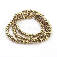 Fili di perle di vetro placcato&nbsp;EGLA-R042-4mm-M