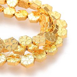 Fili di perline intagliate in ematite sintetica non magnetica elettrolitica&nbsp;G-M359-02G