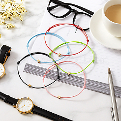 10 Stück verstellbare Armbänder aus gewachster Kordel in 5 Farben&nbsp;BJEW-GO0002-11