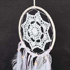 Ragnatela/rete intrecciata in ferro con decorazioni pendenti in piume&nbsp;AJEW-P097-01