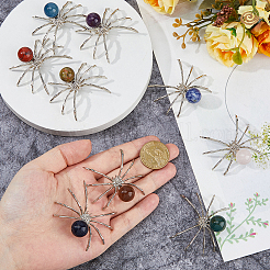 10 pièce de décoration d'araignée en pierres précieuses naturelles et synthétiques&nbsp;AJEW-FH00033