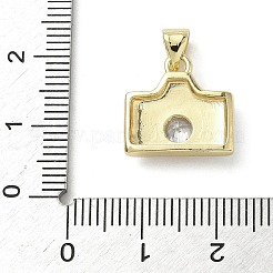 Breloques d'appareil photo en laiton micro pavé de zircones cubiques émaillées&nbsp;KK-L248-16G