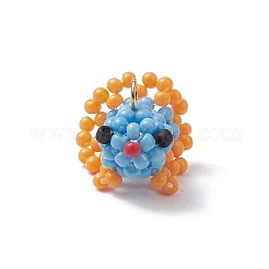 Pendentifs en forme de poisson doré avec perles de verre&nbsp;PALLOY-MZ00561-02