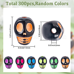300 Stück undurchsichtige schwarze Acrylperlen&nbsp;MACR-SP0001-95
