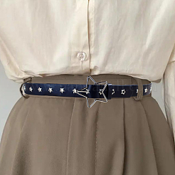Kettengürtel aus PU-Leder mit Sternverschlüssen aus Legierung&nbsp;DIY-WH20007-285A