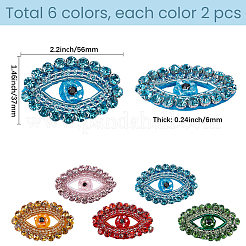 10 pieza de 5 colores de poliéster y rhinestone de vidrio para bordar&nbsp;PATC-GF0002-05