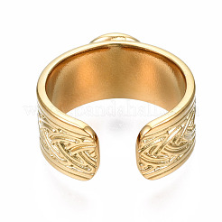 Anillo de dedo con puño abierto de acero inoxidable 304 con engastes de cabujón&nbsp;X-STAS-T060-05G