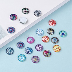 Mosaico mezzo vetro stampato cabochon rotondo / dome&nbsp;GGLA-N004-12mm-G