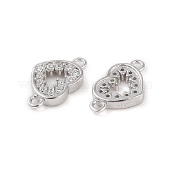 925 eslabón de pavé de circonitas cúbicas transparentes de plata de ley con baño de rodio&nbsp;STER-O006-02P