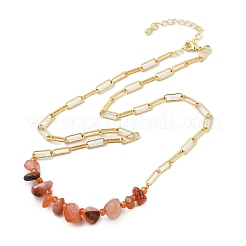 Colliers de perles en agate rouge naturelle&nbsp;NJEW-C070-04G-01