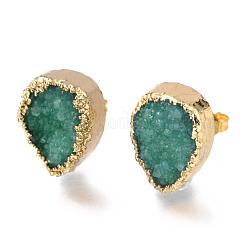 Orecchini a bottone in quarzo naturale druzy&nbsp;EJEW-P164-B02