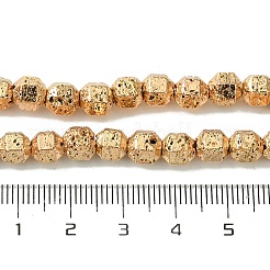 Fili di perle di roccia lavica naturale elettrodeposta&nbsp;G-I360-N01-02