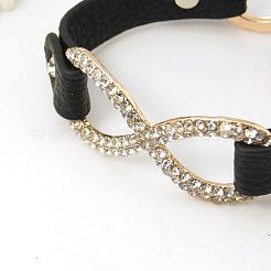 Fashion PU link braccialetti di cuoio&nbsp;BJEW-G346-01
