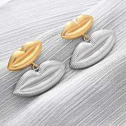 Zweifarbige Lippenohrstecker aus 304 Edelstahl&nbsp;EJEW-Z109-02GP
