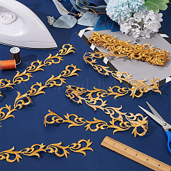 Nuvola di buon auspicio stile etnico poliestere filo metallico ricamo rifiniture floreali&nbsp;SRIB-WH0011-138