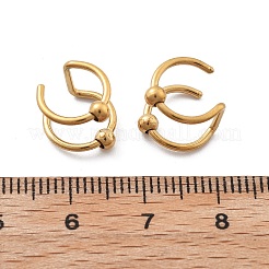 Anelli per il naso con clip tonda a 2 linea in acciaio inossidabile 304&nbsp;AJEW-A062-02G