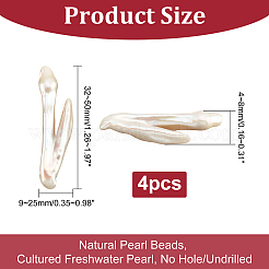 Perline di perle naturali di keshi&nbsp;PEAR-NB0001-51