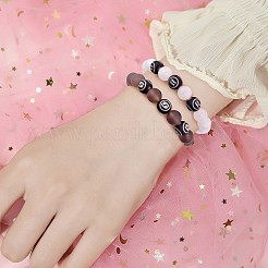 Bracelet extensible de perles rondes en jade blanc naturel&nbsp;BJEW-SW00077-12