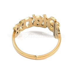 Bague ouverte constellation en acier inoxydable 304 avec placage ionique (IP) pour femme&nbsp;RJEW-C097-01G-12