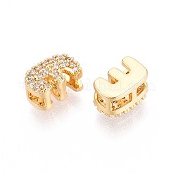 Laiton micro pavé de perles de zircone cubique claires&nbsp;KK-T071-17G-E