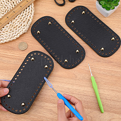 3 Stück ovaler PU-Leder-Handtaschenboden zum Selbermachen&nbsp;DIY-CL0002-33B