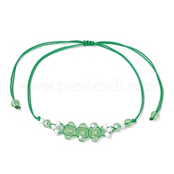 Braccialetti di perline di vetro intrecciate galvanizzate&nbsp;BJEW-MZ00183-04