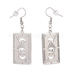 Pendientes colgantes con dije hueco y temática de chakras que no se deslustran&nbsp;EJEW-JE04719