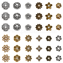 360 pièces 12 styles capuchons de perles en alliage de style tibétain&nbsp;TIBE-SC0002-38