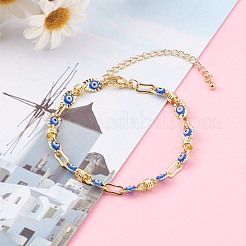 Bracciali con catene a maglie in ottone placcato oro&nbsp;BJEW-JB06060