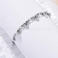 Anlaufgeschützte 304 Edelstahl-Herzgliederarmbänder&nbsp;BJEW-M121-03P