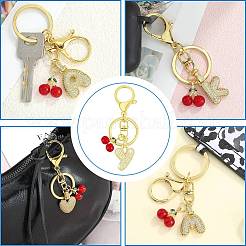 Portachiavi con ciondolo a forma di lettera in ottone micro pavé di zirconi cubici trasparenti&nbsp;KEYC-SW00015-Y