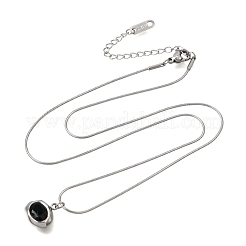 Collane con ciondolo in acciaio inossidabile 304 con pavé di zirconi cubici&nbsp;SA-CBADCF0-03P