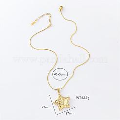 Collier avec pendentif étoile en acier inoxydable et perles d'imitation pour femme&nbsp;QN5911