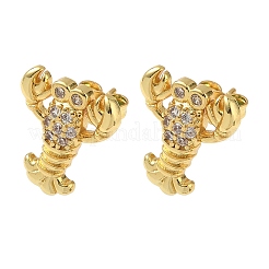 Boucles d'oreilles en laiton zircon cubique micro pavé clair&nbsp;EJEW-A145-03B-G