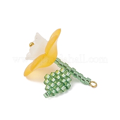7 pieza de colgantes de flores con cuentas de semillas de vidrio&nbsp;PALLOY-MZ01009