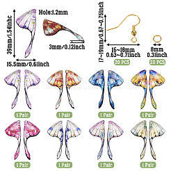 DIY Schmucksets für Ohrhänger mit Schmetterlingsflügeln aus Messing und Epoxidharz&nbsp;DIY-TA0010-65B