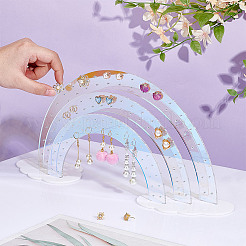 Ohrringständer aus Acryl mit Regenbogen und Wolkenlaser&nbsp;DIY-WH0570-25