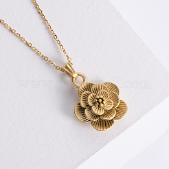 Collares colgantes de flores vintage de acero inoxidable 304 para mujer&nbsp;TT4094