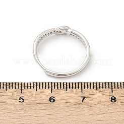 925 bague réglable en argent sterling avec micro pavé de zircones cubiques transparentes pour femme&nbsp;RJEW-G351-01P