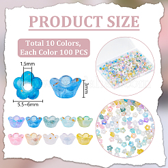 1000 Stück 10 Farben mattierte transparente Acrylperlen&nbsp;OACR-UN0001-18