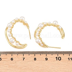 Orecchini a bottone rotondi in ottone&nbsp;EJEW-A156-18G