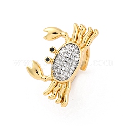 Manschettenfingerringe aus Messing mit Mikropflaster und klarem Zirkonia für Damen&nbsp;RJEW-C116-04G